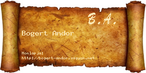 Bogert Andor névjegykártya